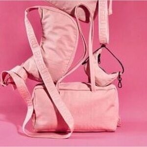 BAGGU Rose Tan Medium Nylon Bowler Bag